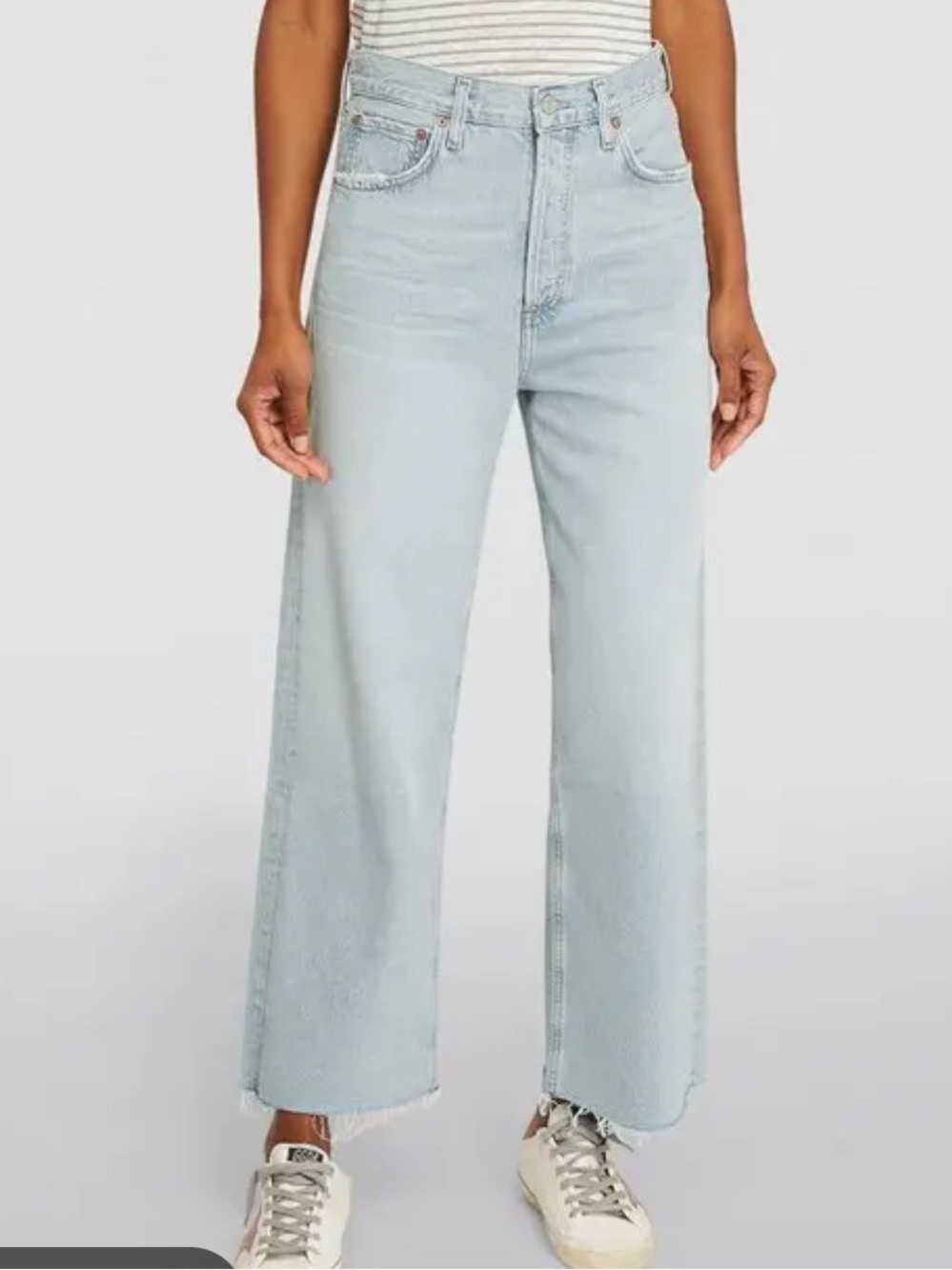 Agolde Wren Wide Leg Crop Denim Jean - Picture 3 of 6